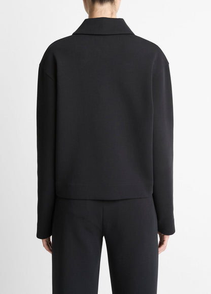 Cotton-Blend Half-Zip Pullover in Long Sleeve | VINCE Women