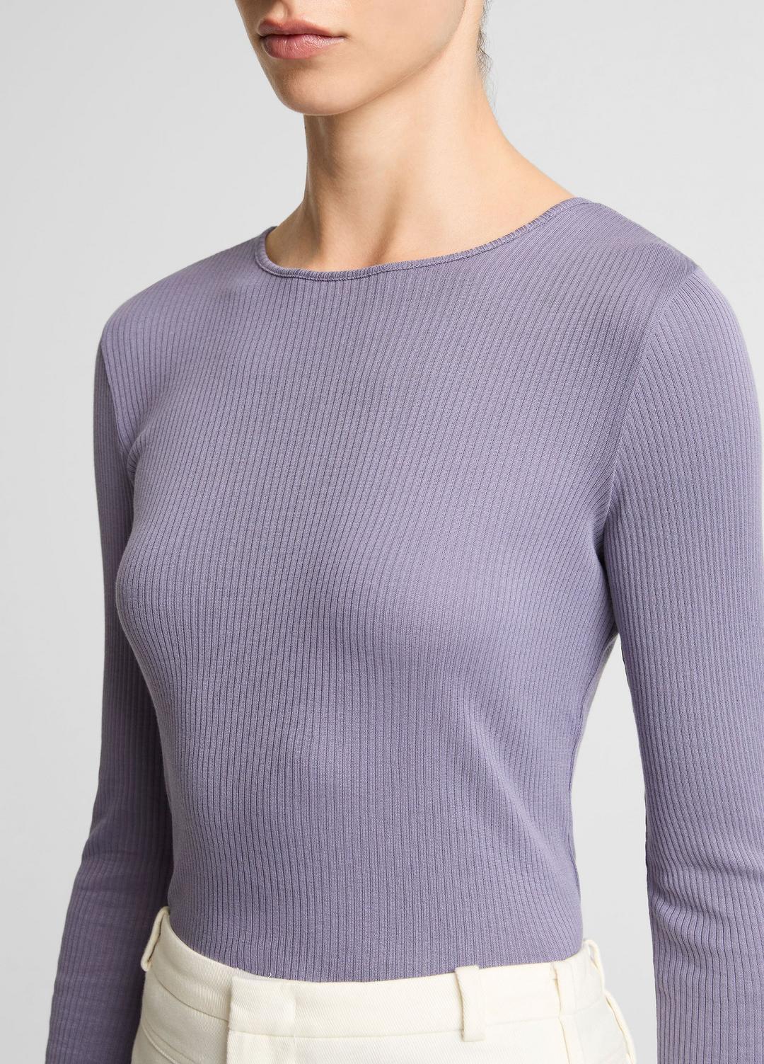 Ribbed Pima Cotton Long-Sleeve T-Shirt in Long Sleeve | VINCE Women