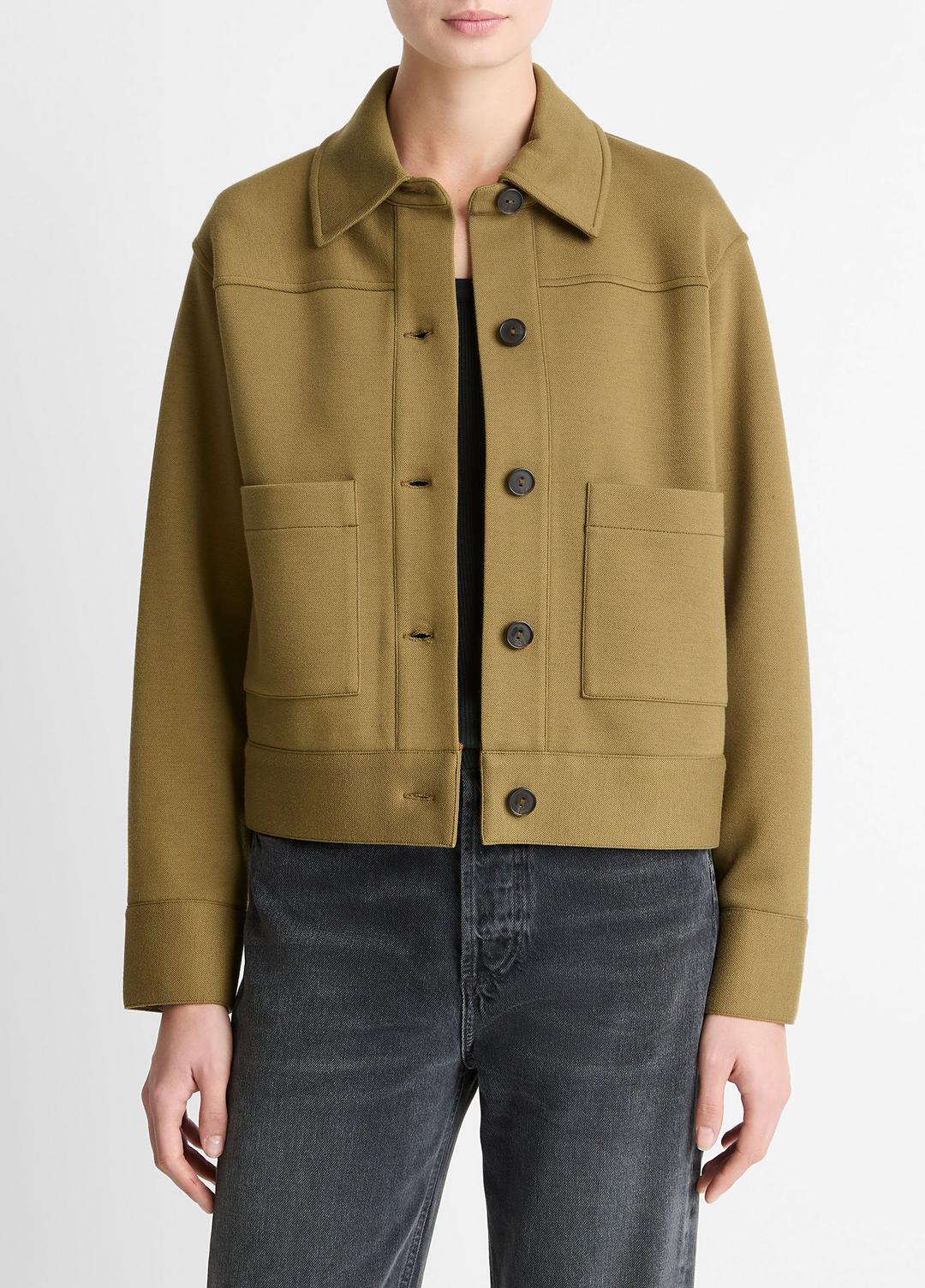 Double-Face Cropped Jacket in Jackets | VINCE Women