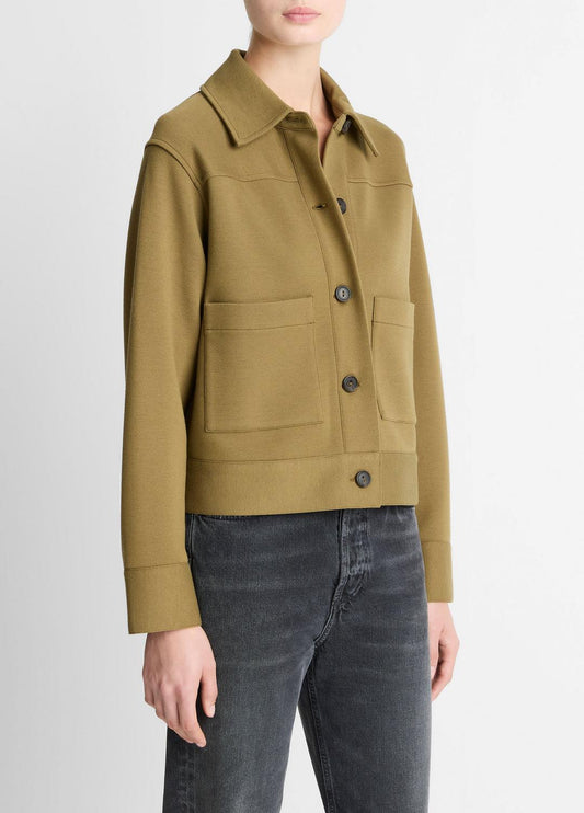 Double-Face Cropped Jacket in Jackets | VINCE Women