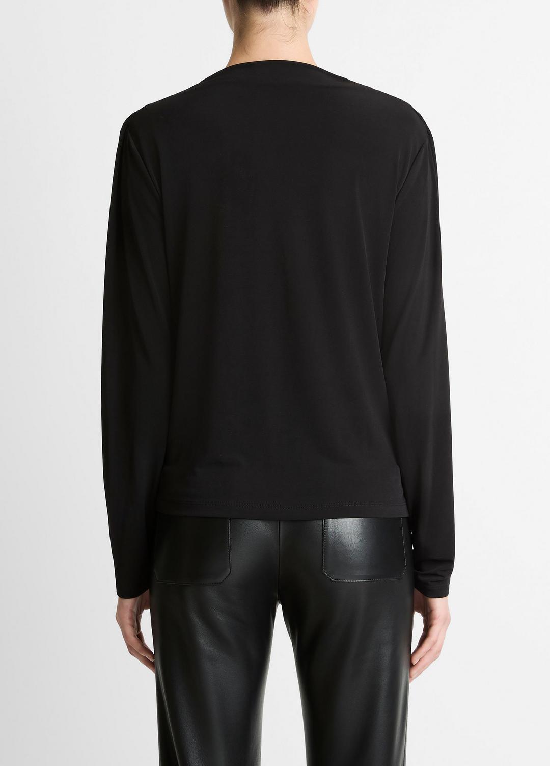 Matte Jersey Cowl-Neck Top in Long Sleeve | VINCE Women