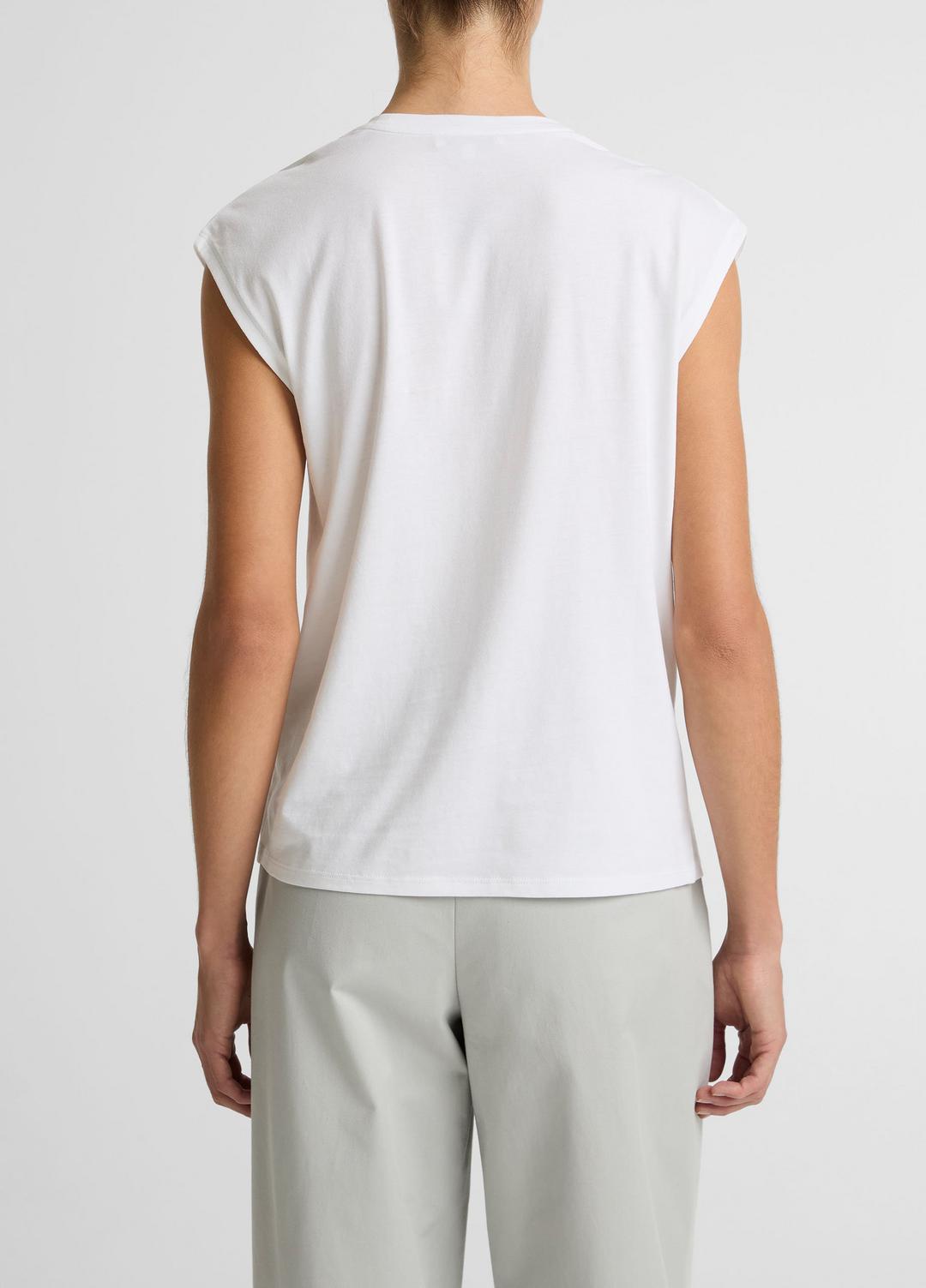 Pima Cotton-Blend Draped Relaxed Top in Tank Tops | VINCE Women