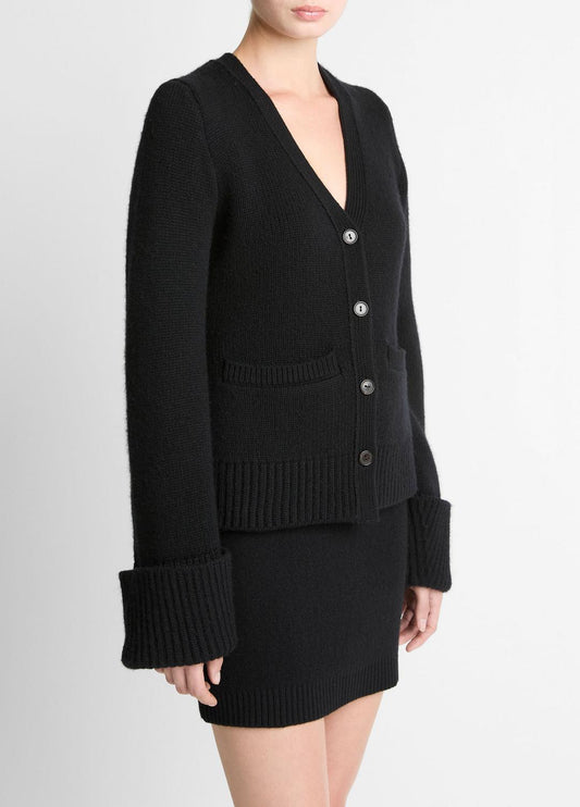 Double-Face Wool & Cashmere-Blend Cardigan in Cardigans | VINCE Women