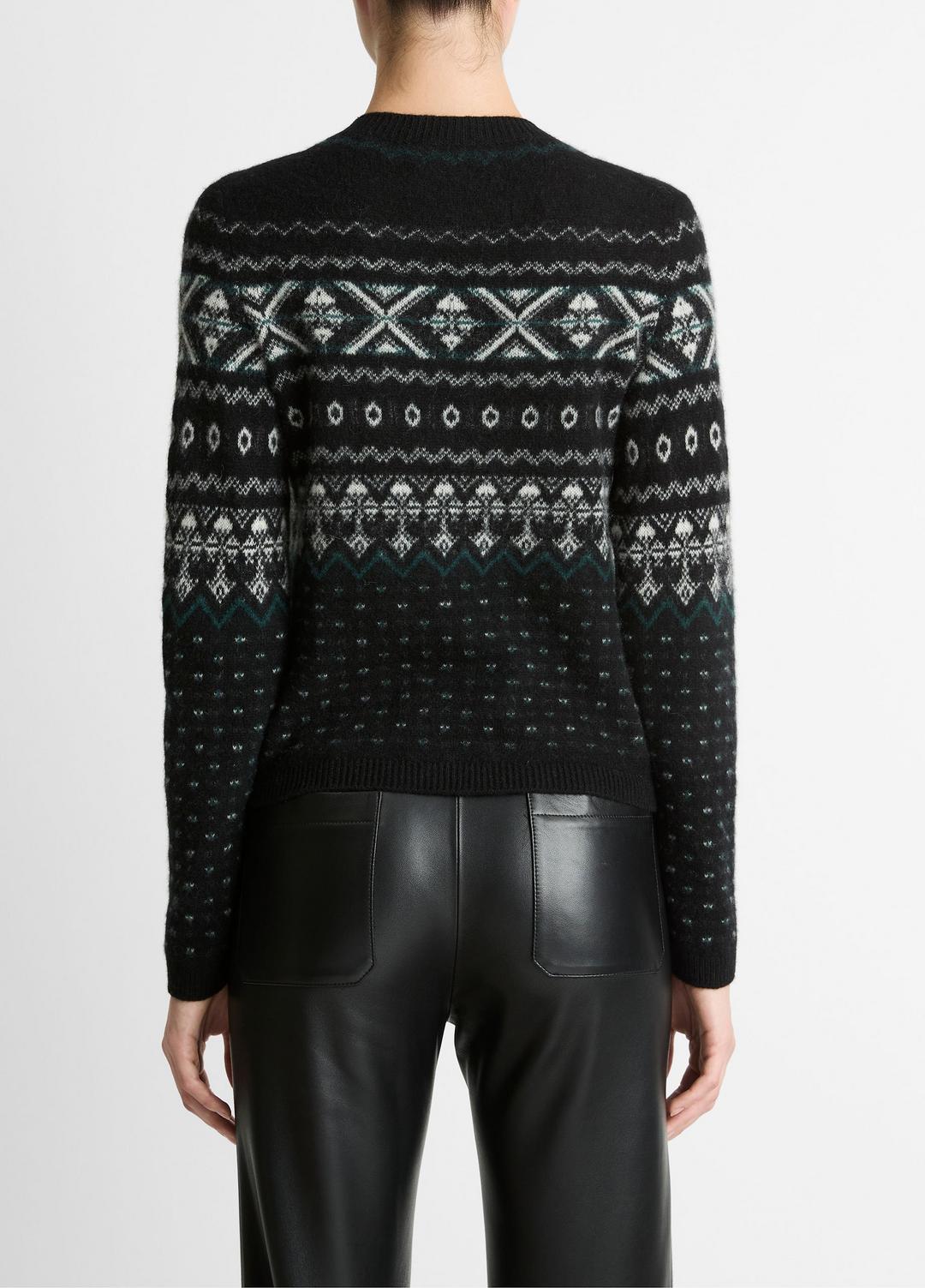 Fair Isle Plush Cashmere Sweater in Crew Neck | VINCE Women