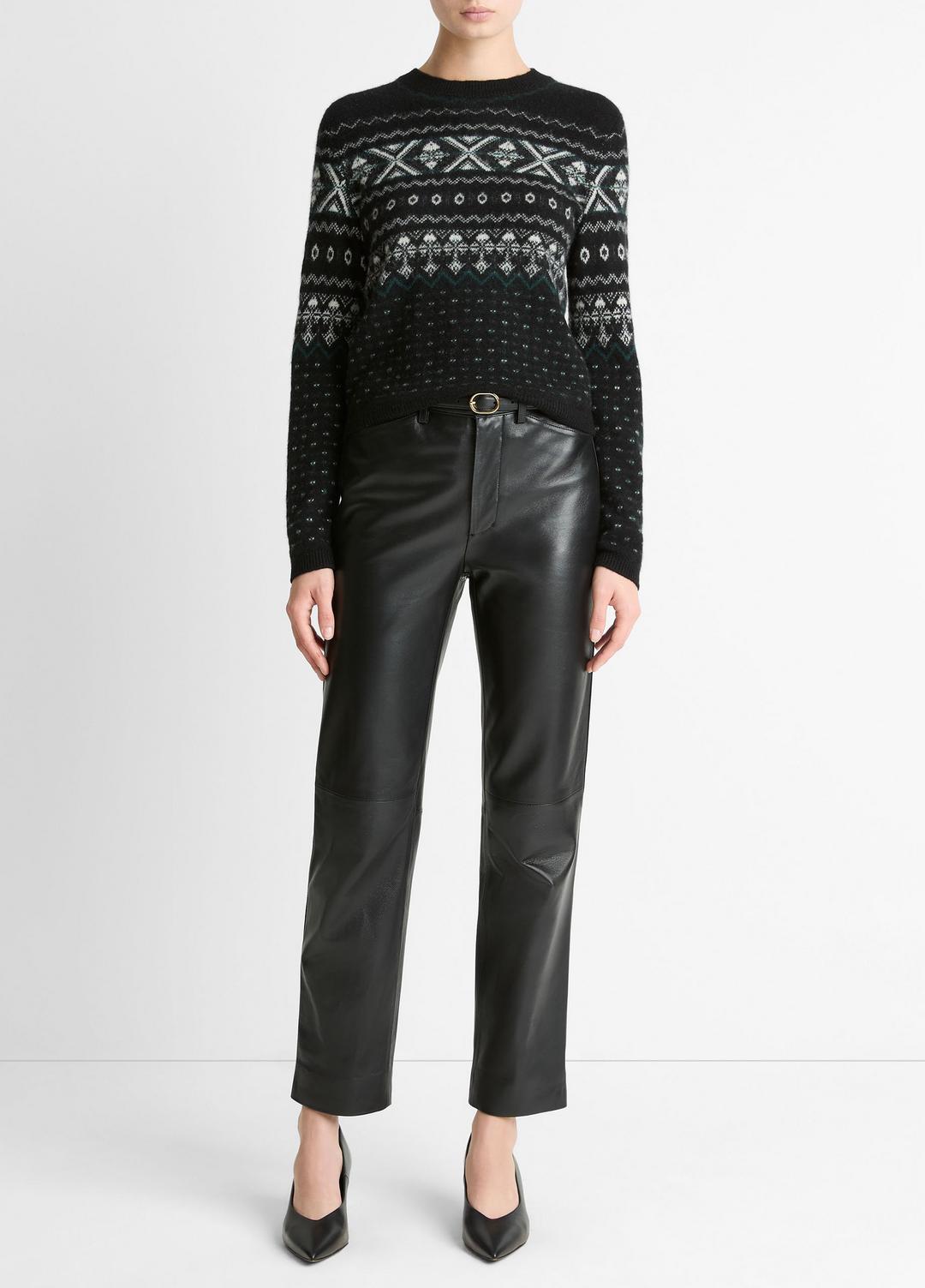 Fair Isle Plush Cashmere Sweater in Crew Neck | VINCE Women