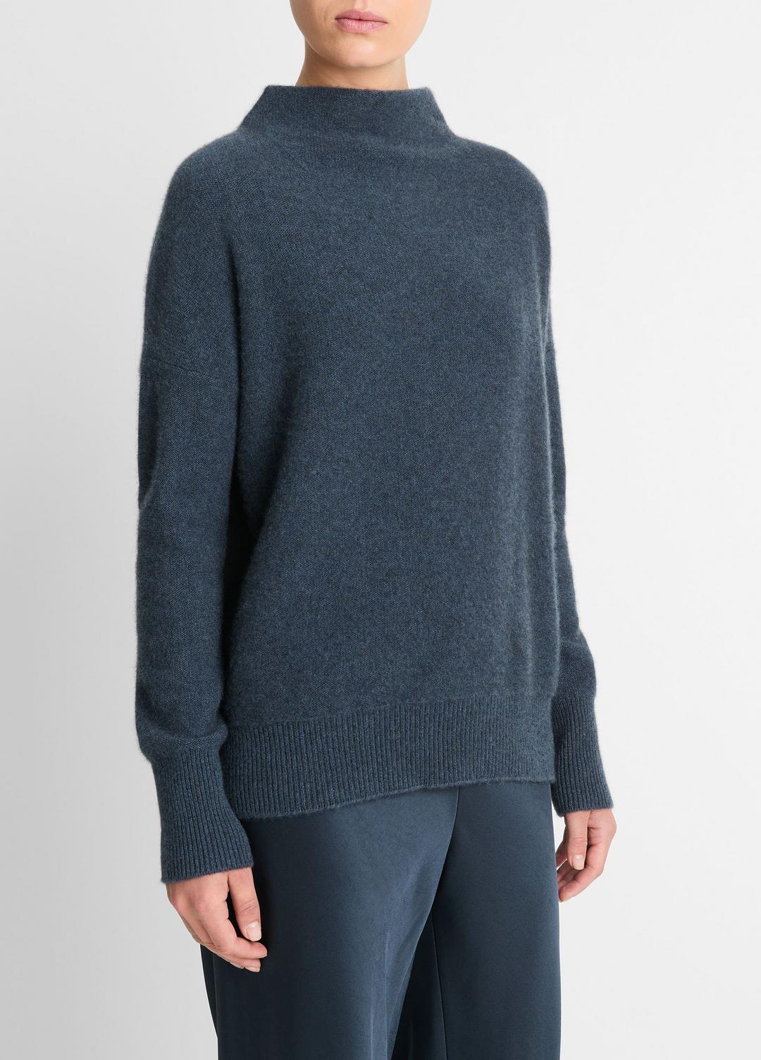 Plush Cashmere Funnel-Neck Sweater in Turtleneck | VINCE Women