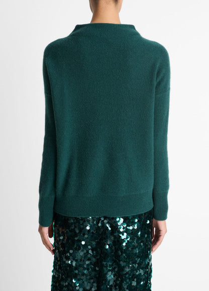 Plush Cashmere Funnel-Neck Sweater in Turtleneck | VINCE Women