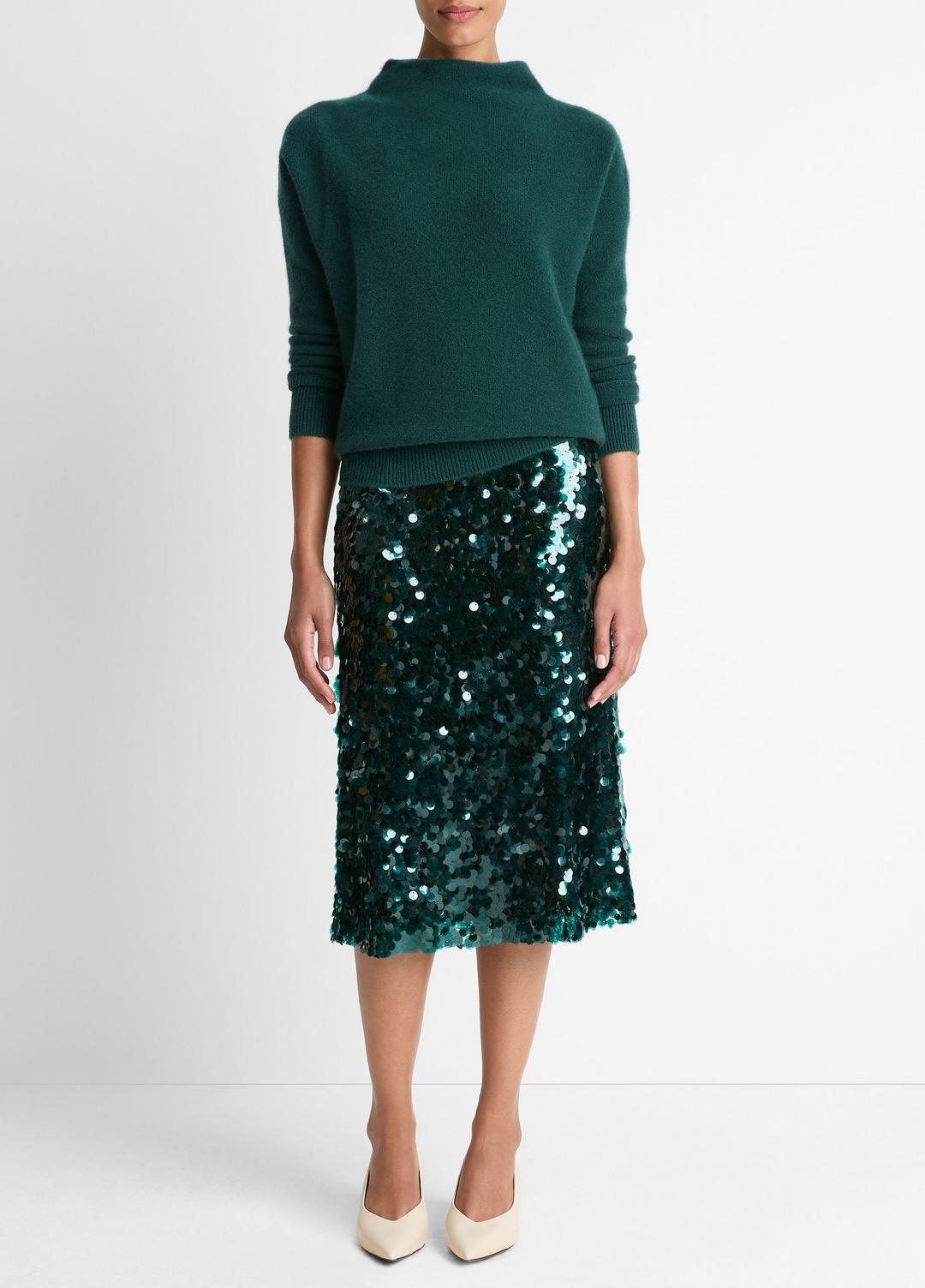 Plush Cashmere Funnel-Neck Sweater in Turtleneck | VINCE Women