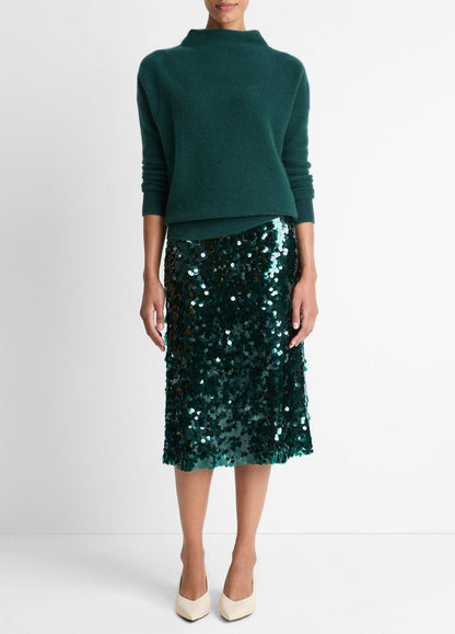 Plush Cashmere Funnel-Neck Sweater in Turtleneck | VINCE Women