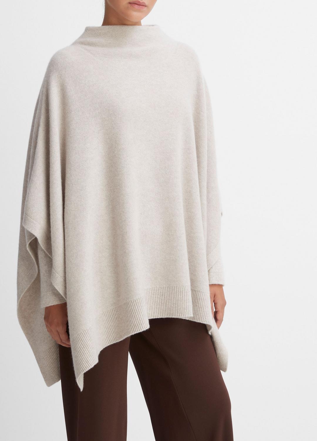 Merino Wool-Cashmere Funnel-Neck Poncho in Accessories | VINCE Women