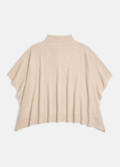 Merino Wool-Cashmere Funnel-Neck Poncho in Accessories | VINCE Women