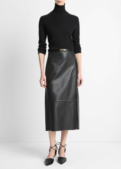 Cashmere-Silk Three-Quarter-Sleeve Mock-Neck Sweater in Turtleneck | VINCE Women