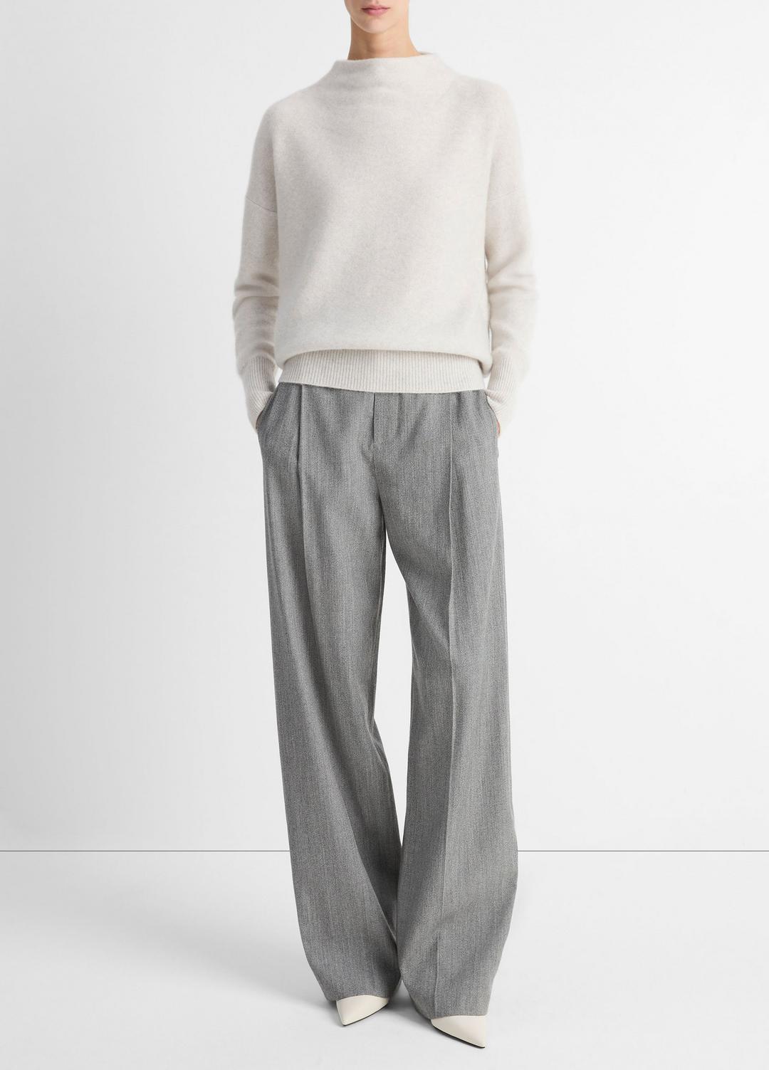 Plush Cashmere Funnel-Neck Sweater in Turtleneck | VINCE Women