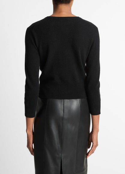 Metal-Button Wool & Cashmere-Blend Cardigan in Cardigans | VINCE Women