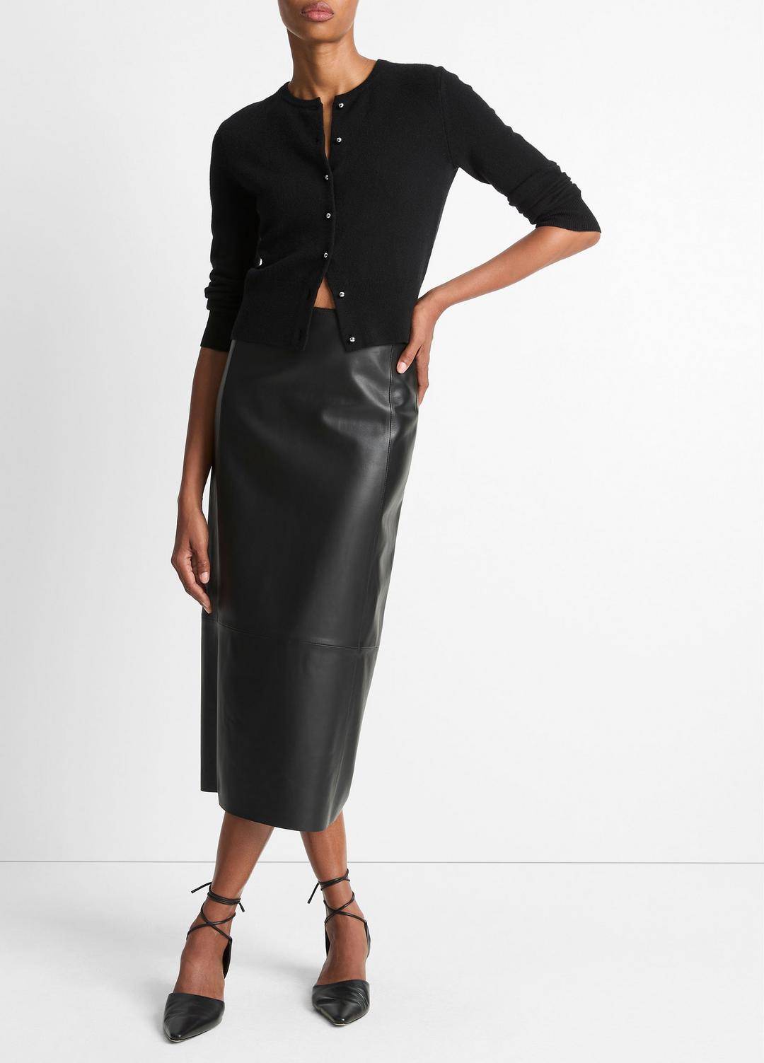 Metal-Button Wool & Cashmere-Blend Cardigan in Cardigans | VINCE Women