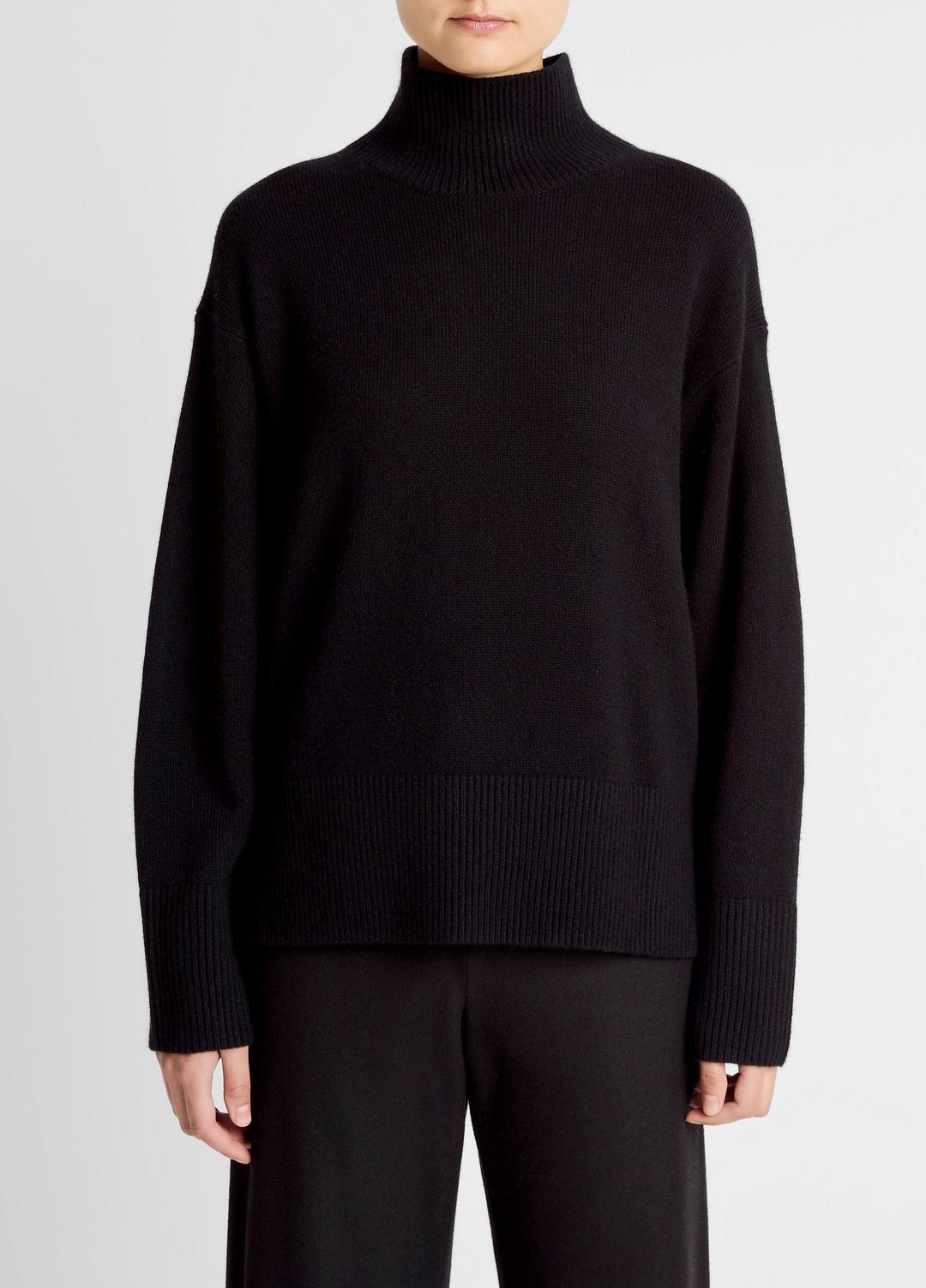 Wool-Cashmere Side-Slit Turtleneck Sweater in Turtleneck | VINCE Women
