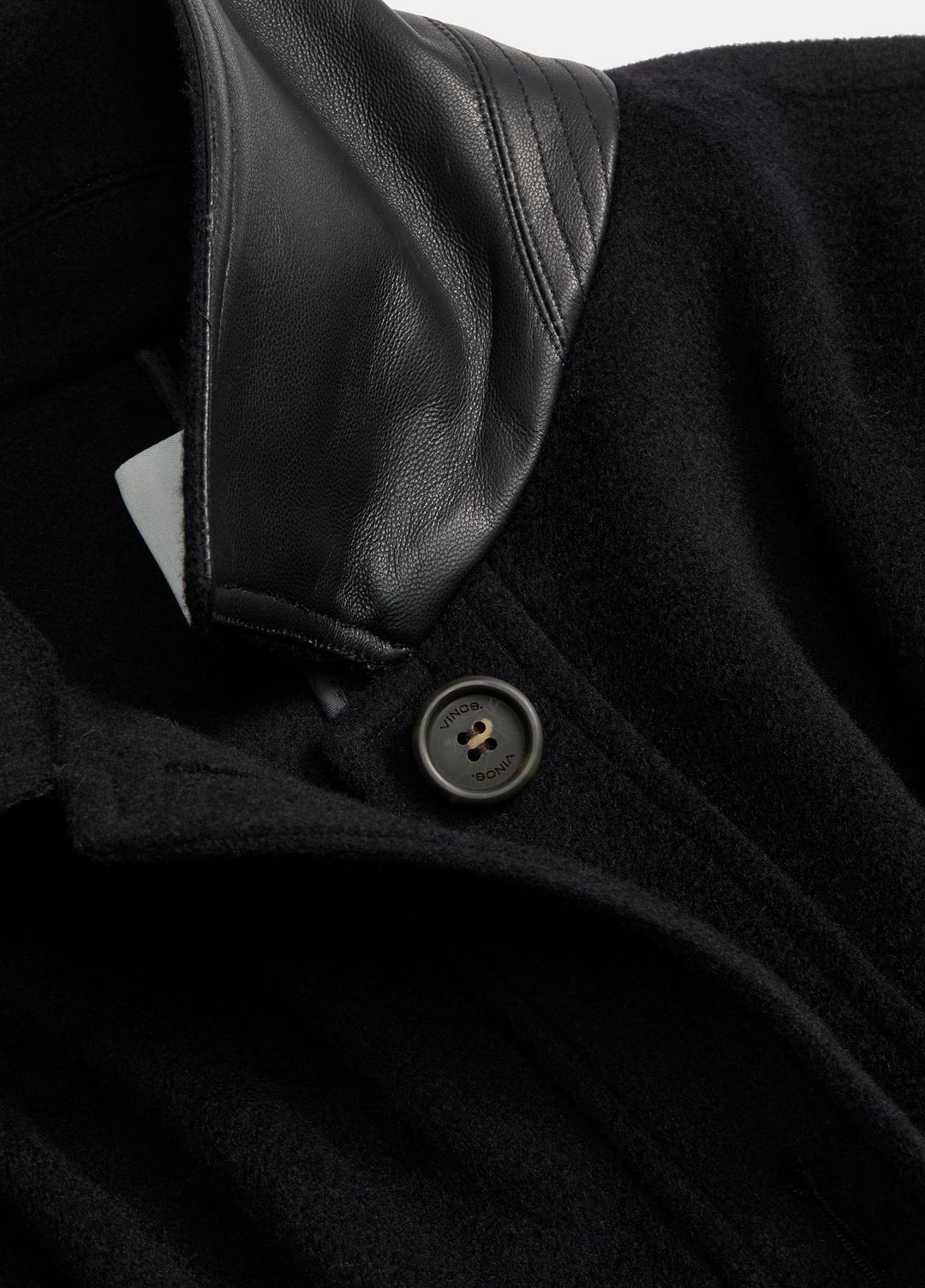 Leather-Trim Wool Cape in Accessories | VINCE Women