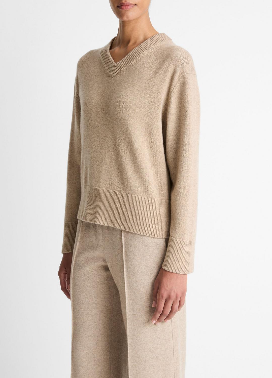 Wool-Cashmere V-Neck Sweater in V-Neck | VINCE Women