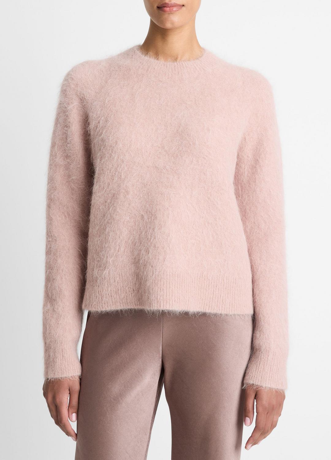 Brushed Alpaca-Blend Crew Neck Sweater in Crew Neck | VINCE Women