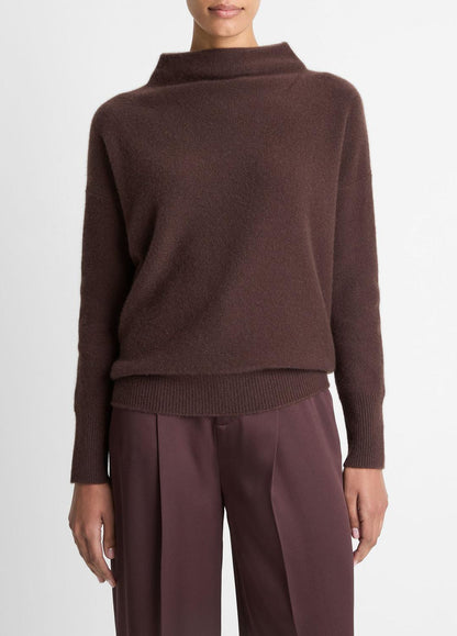 Plush Cashmere Funnel-Neck Sweater in Turtleneck | VINCE Women