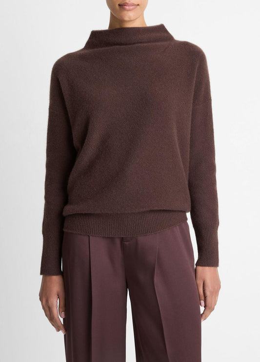 Plush Cashmere Funnel-Neck Sweater in Turtleneck | VINCE Women
