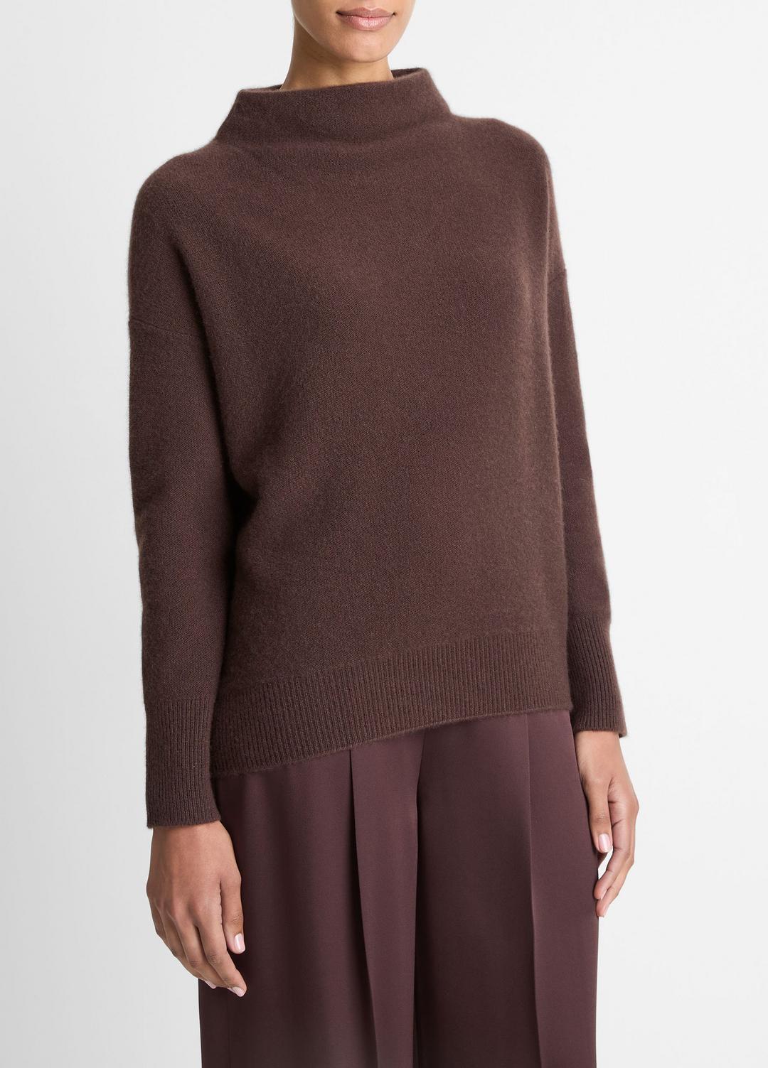 Plush Cashmere Funnel-Neck Sweater in Turtleneck | VINCE Women