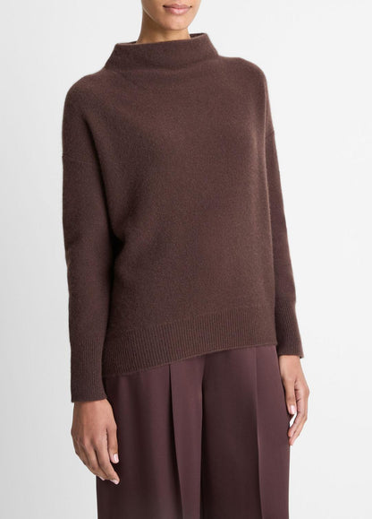 Plush Cashmere Funnel-Neck Sweater in Turtleneck | VINCE Women