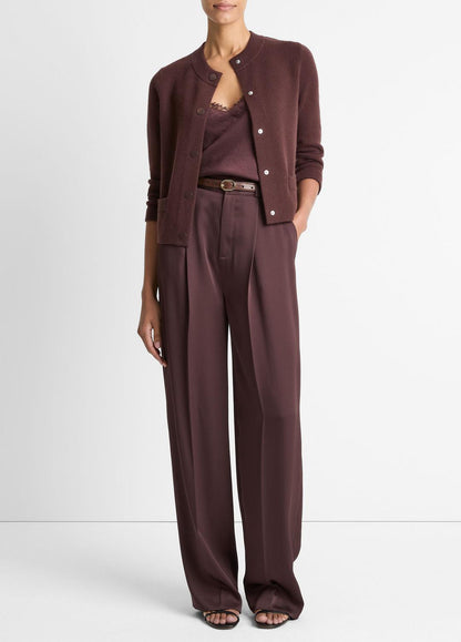 Wool-Blend Shrunken Snap Cardigan in Cardigans | VINCE Women
