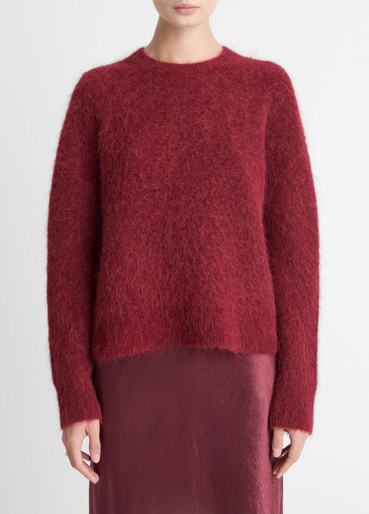 Brushed Alpaca-Blend Crew Neck Sweater in Crew Neck | VINCE Women