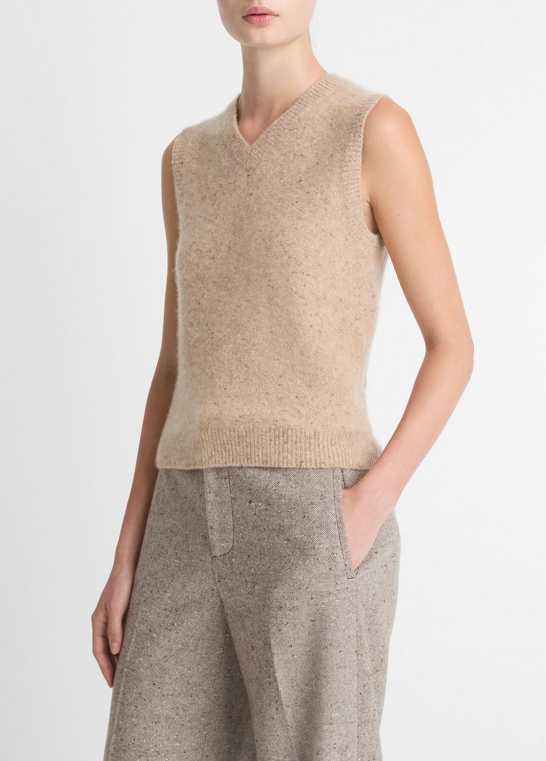 Donegal Plush Cashmere Sweater Vest in V-Neck | VINCE Women
