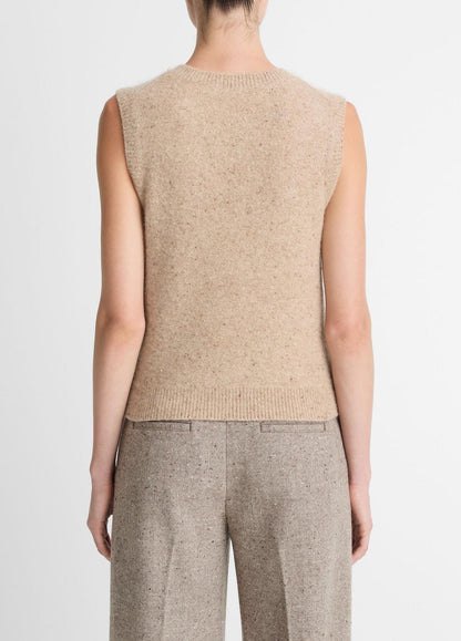 Donegal Plush Cashmere Sweater Vest in V-Neck | VINCE Women