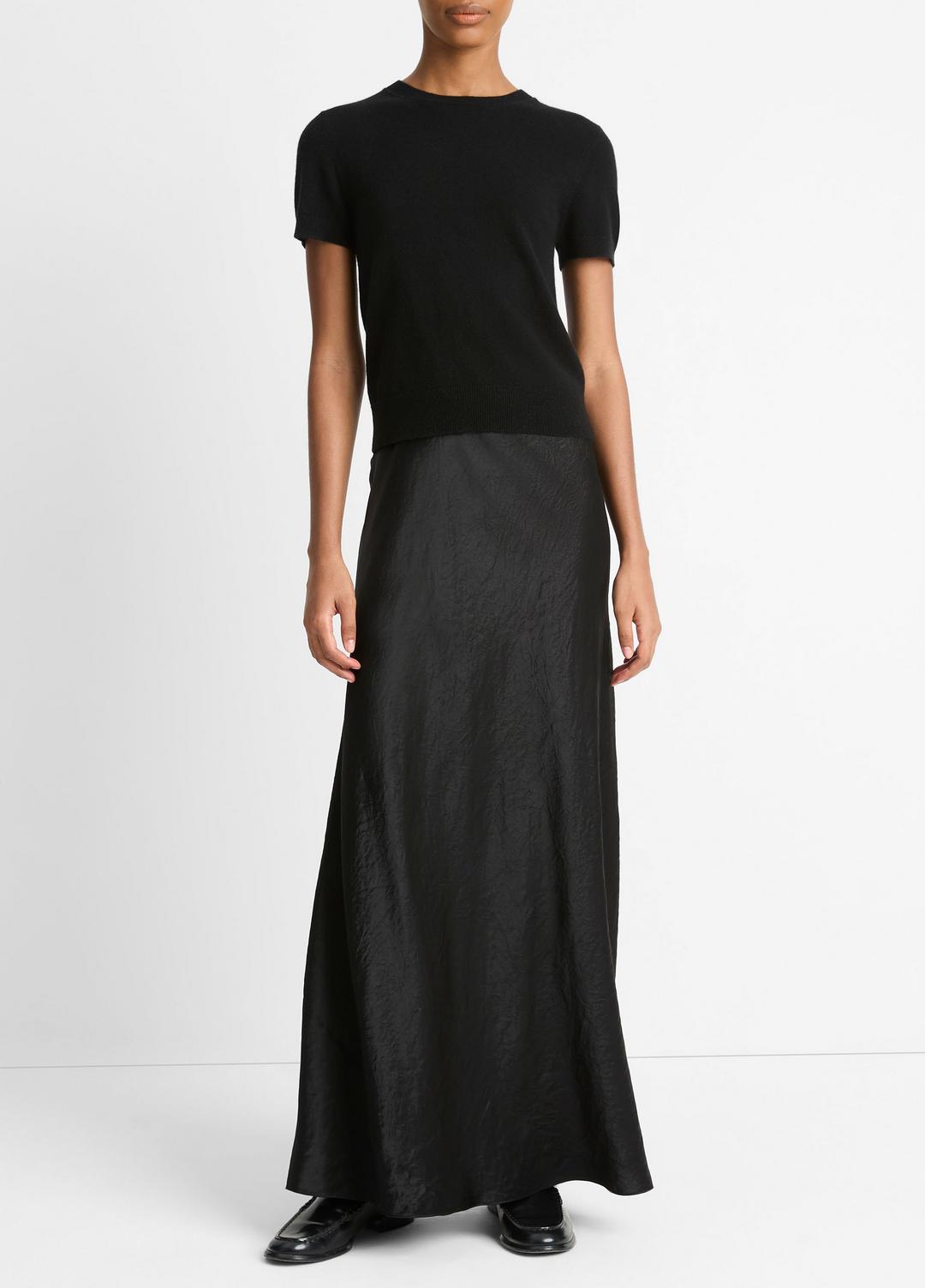 Wool & Cashmere-Blend Short-Sleeve Sweater in Crew Neck | VINCE Women