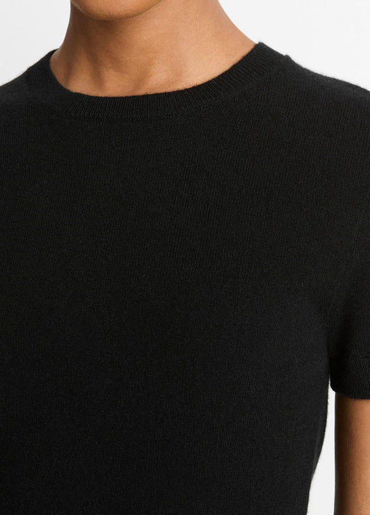 Wool & Cashmere-Blend Short-Sleeve Sweater in Crew Neck | VINCE Women