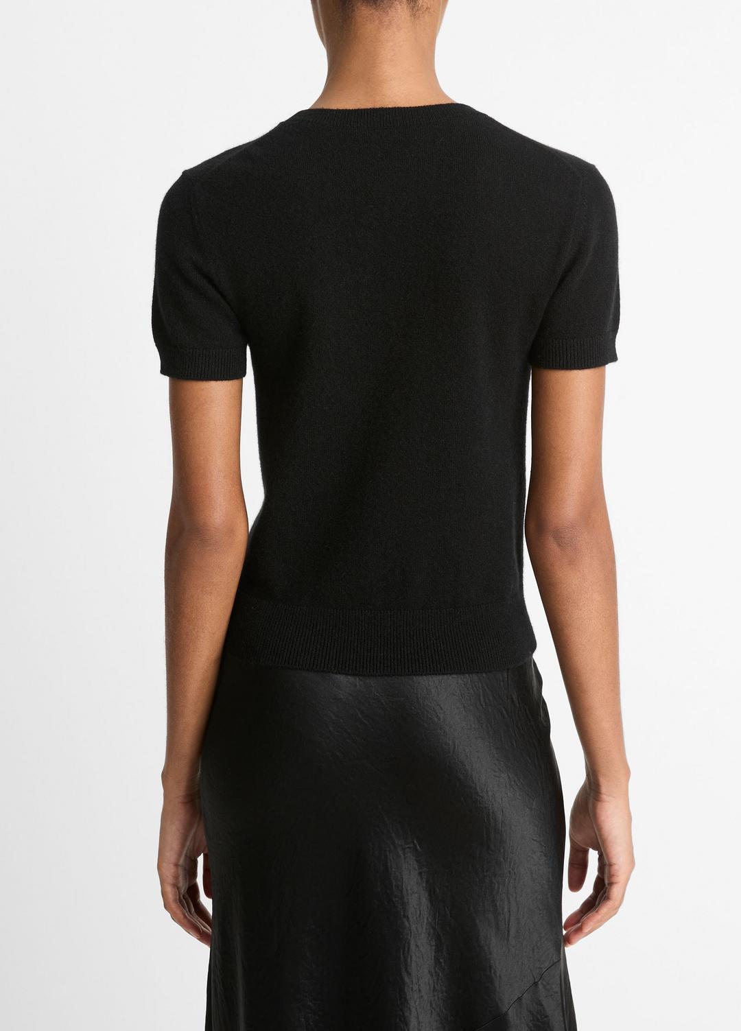 Wool & Cashmere-Blend Short-Sleeve Sweater in Crew Neck | VINCE Women