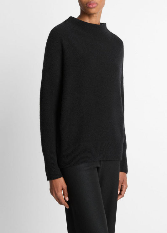 Plush Cashmere Funnel-Neck Sweater in Turtleneck | VINCE Women