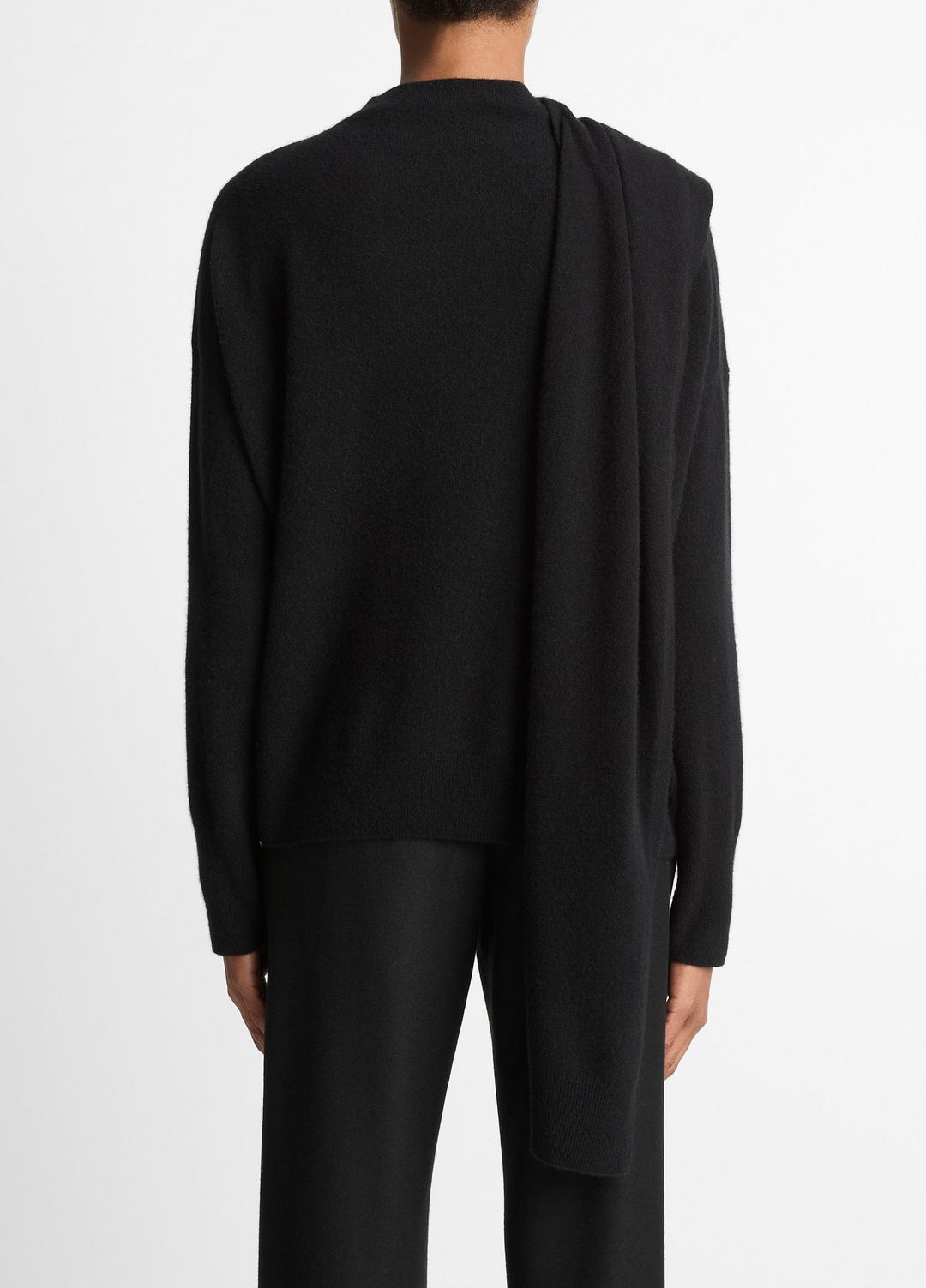 Draped-Shawl Wool-Cashmere Sweater in Turtleneck | VINCE Women