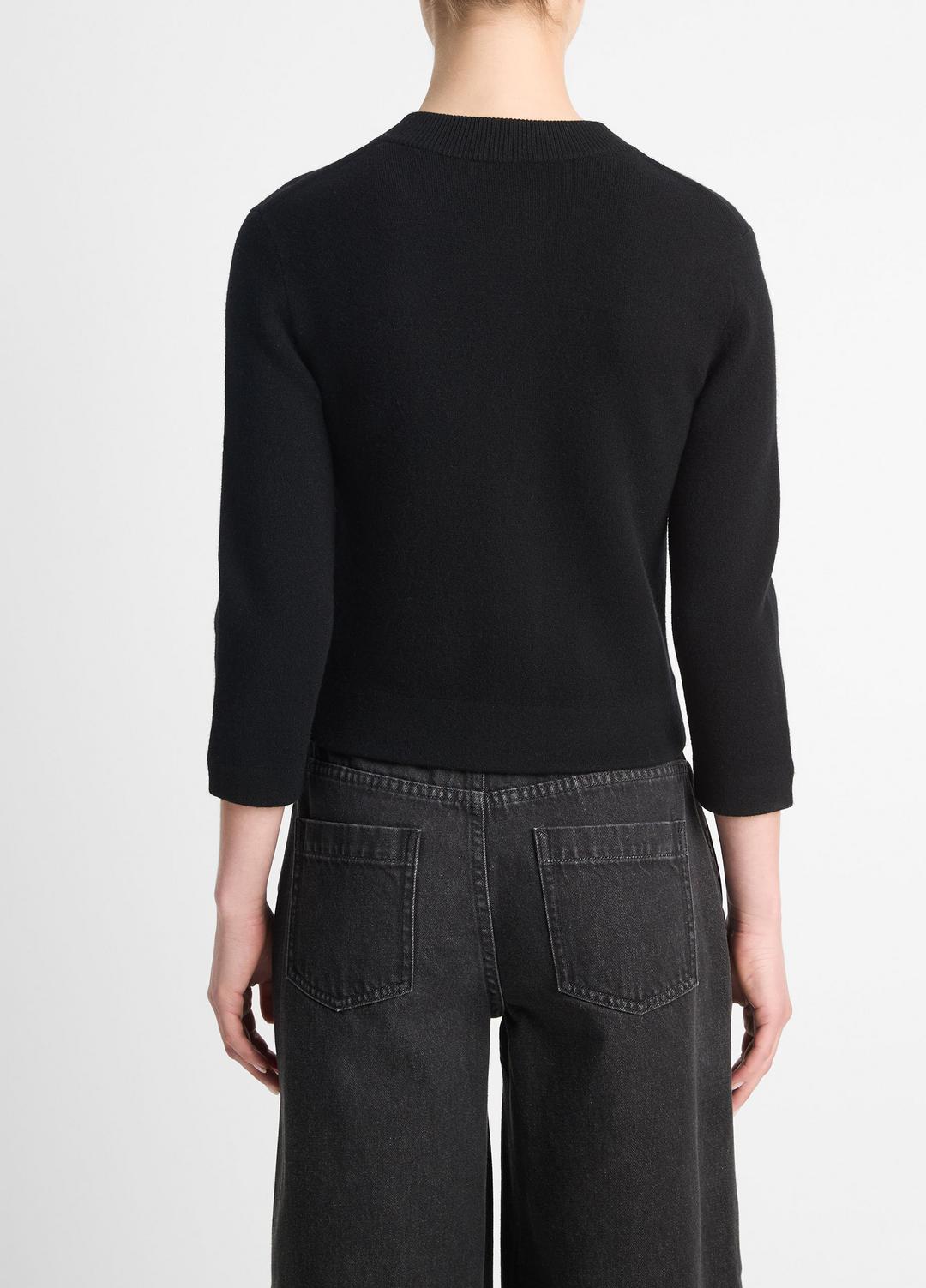 Wool-Blend Shrunken Snap Cardigan in Cardigans | VINCE Women