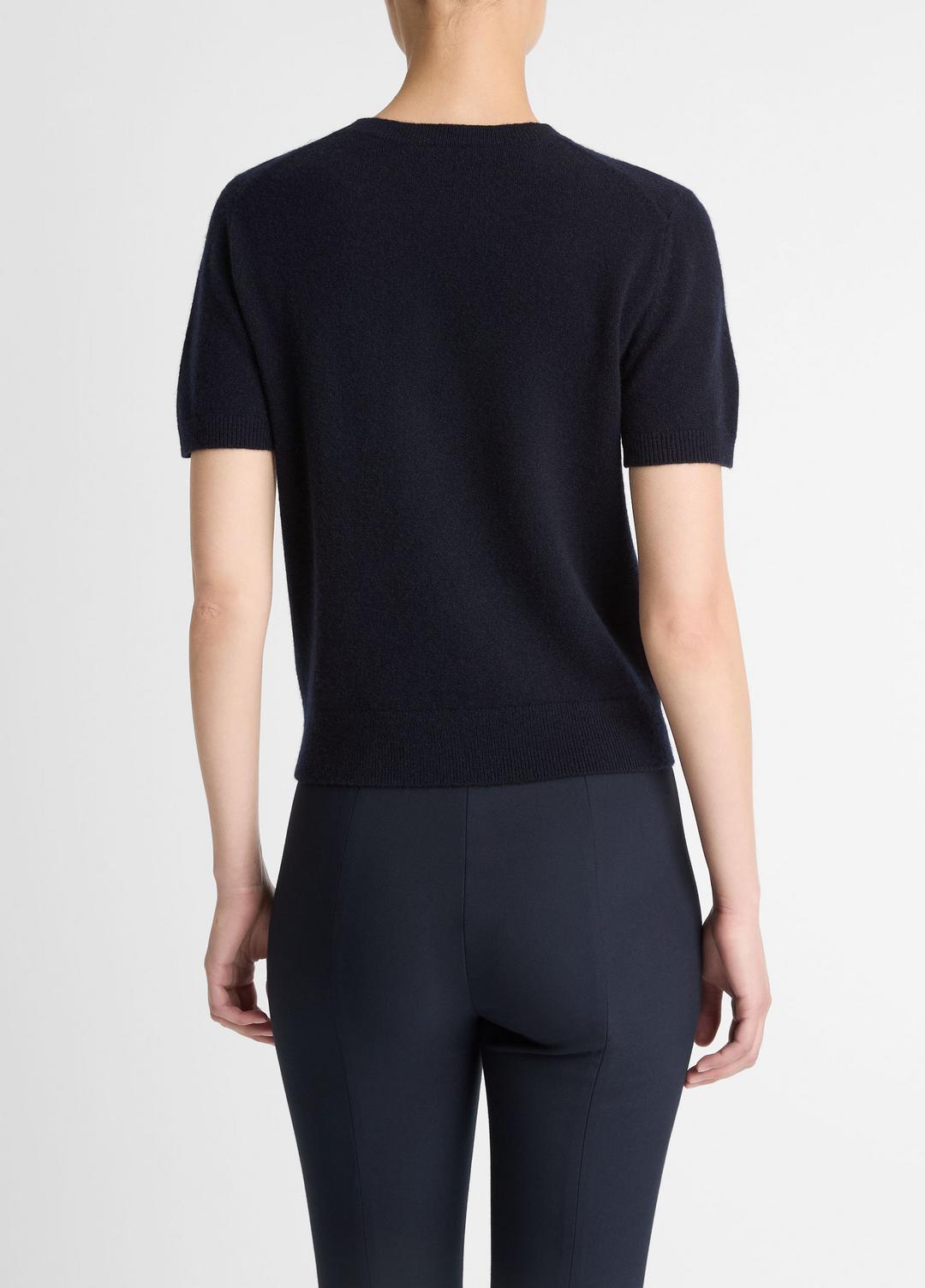 Wool & Cashmere-Blend Short-Sleeve Sweater in Crew Neck | VINCE Women