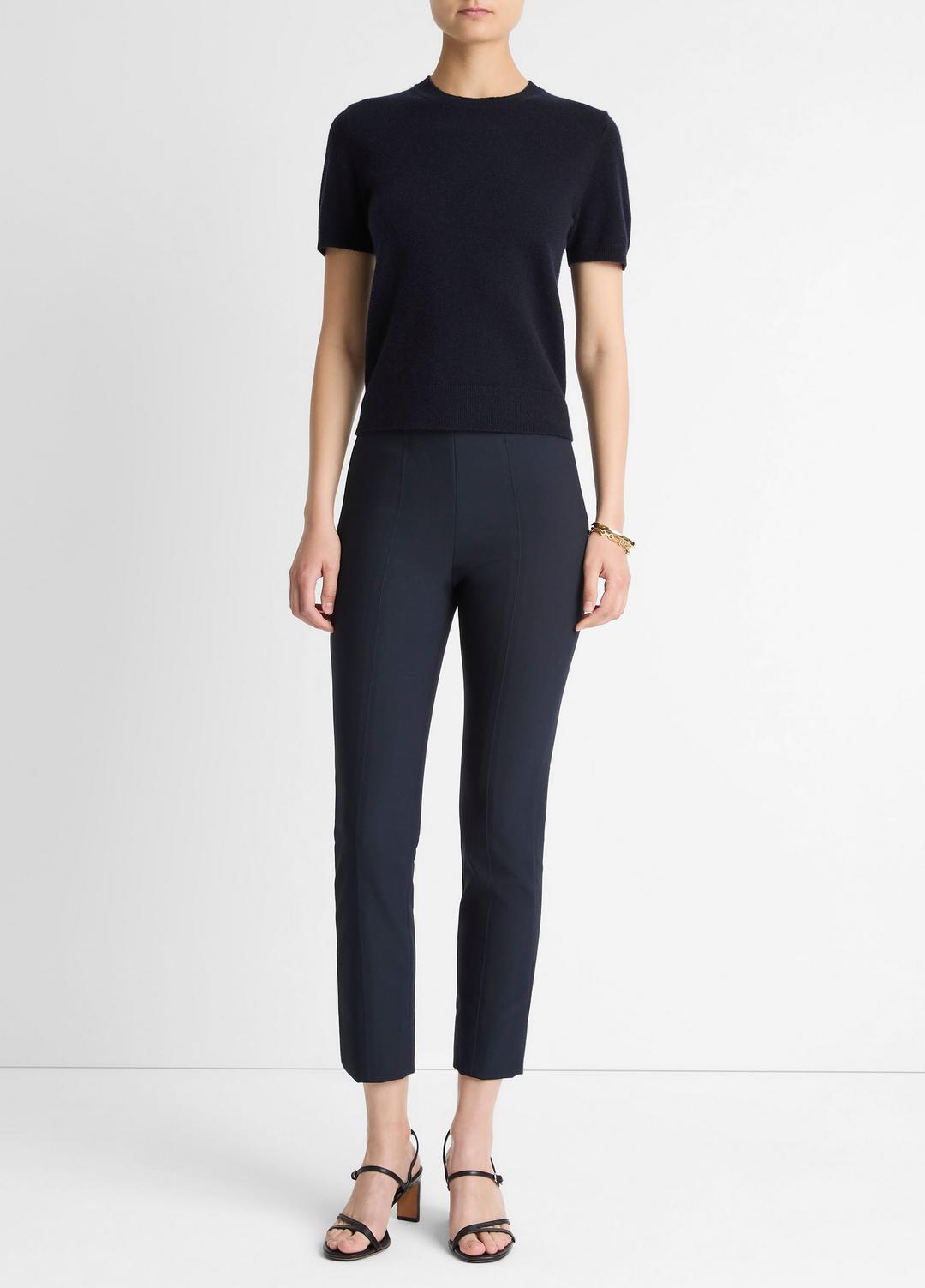 Wool & Cashmere-Blend Short-Sleeve Sweater in Crew Neck | VINCE Women
