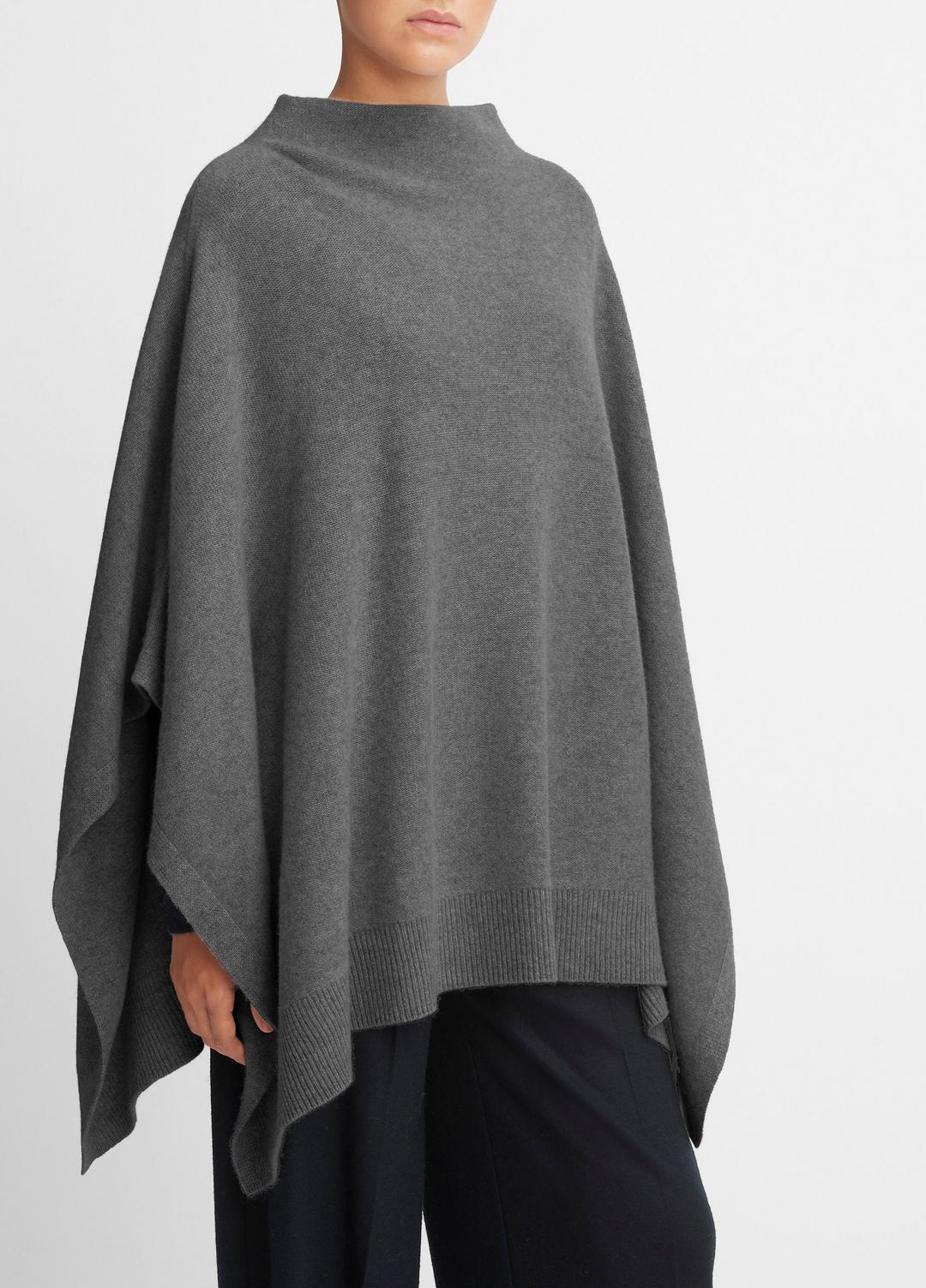 Merino Wool-Cashmere Funnel-Neck Poncho in Accessories | VINCE Women