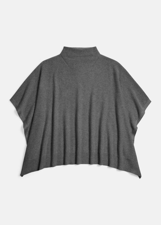 Merino Wool-Cashmere Funnel-Neck Poncho in Accessories | VINCE Women
