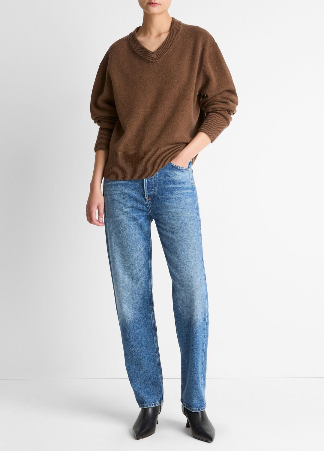 Wool-Cashmere V-Neck Sweater in V-Neck | VINCE Women