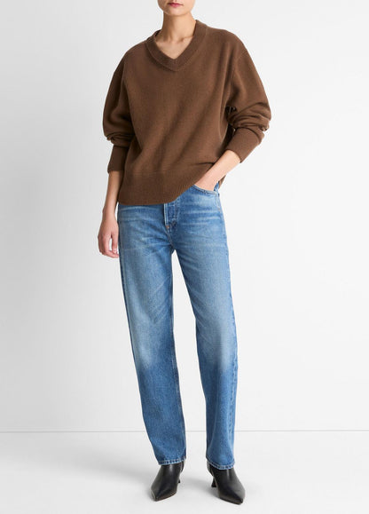 Wool-Cashmere V-Neck Sweater in V-Neck | VINCE Women
