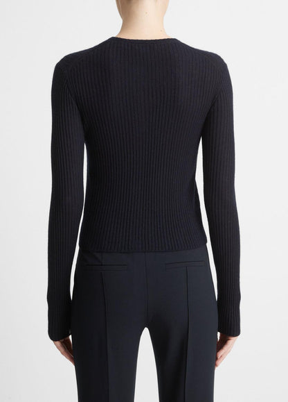 Ribbed Cashmere-Silk Cardigan in Cardigans | VINCE Women