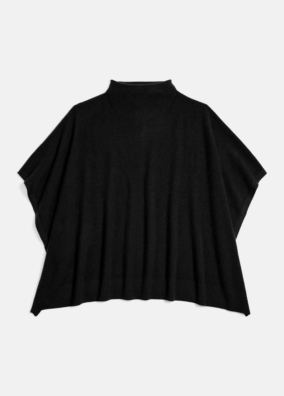 Merino Wool-Cashmere Funnel-Neck Poncho in Accessories | VINCE Women