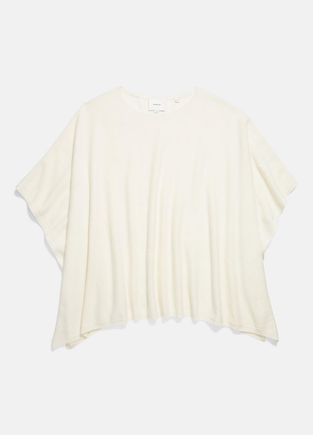 Reverse-Jersey Cashmere Boat-Neck Poncho in Sweaters | VINCE Women