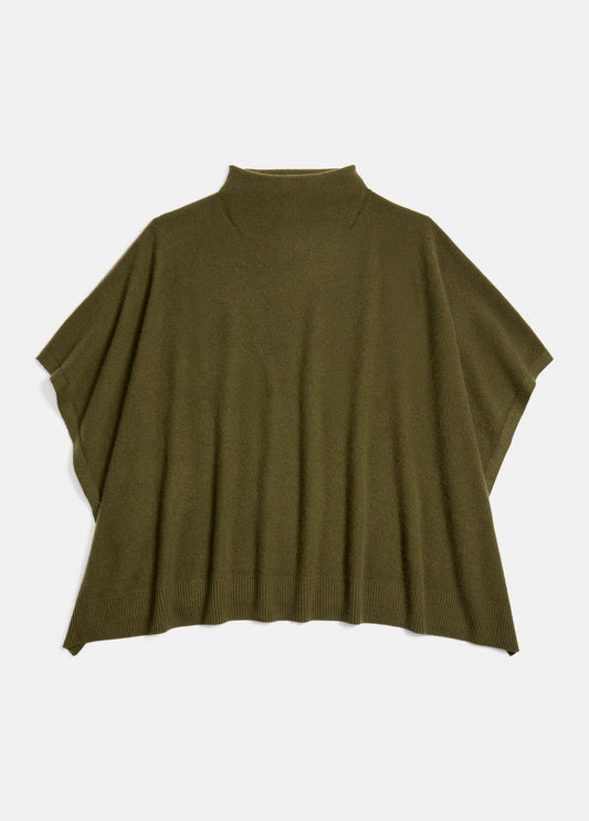 Merino Wool-Cashmere Funnel-Neck Poncho in Accessories | VINCE Women