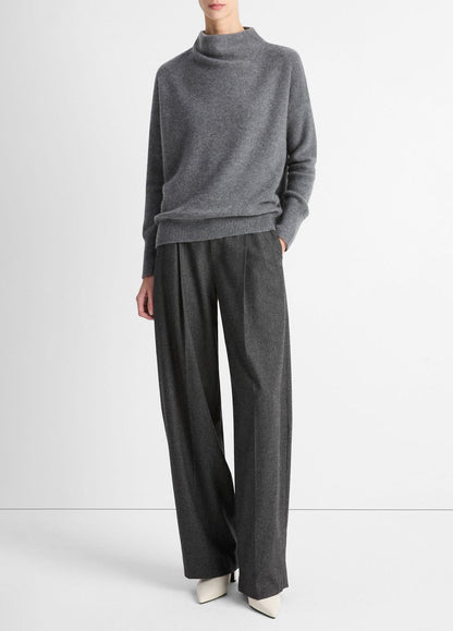 Plush Cashmere Funnel-Neck Sweater in Turtleneck | VINCE Women