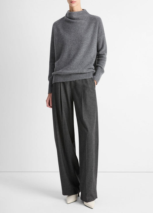 Plush Cashmere Funnel-Neck Sweater in Turtleneck | VINCE Women