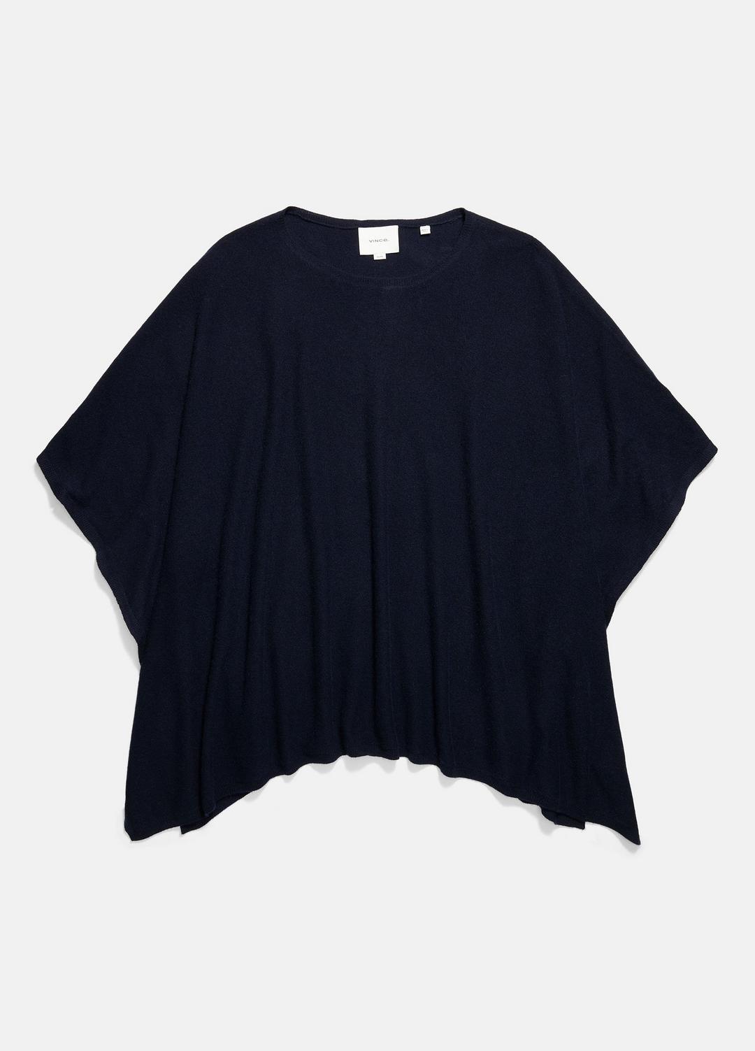 Reverse-Jersey Cashmere Boat-Neck Poncho in Sweaters | VINCE Women